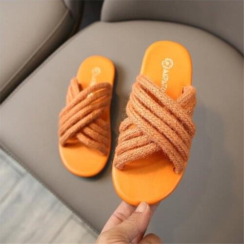 Childrens sandals girls sandals summer 2021 new color hemp rope design sandals childrens sandals