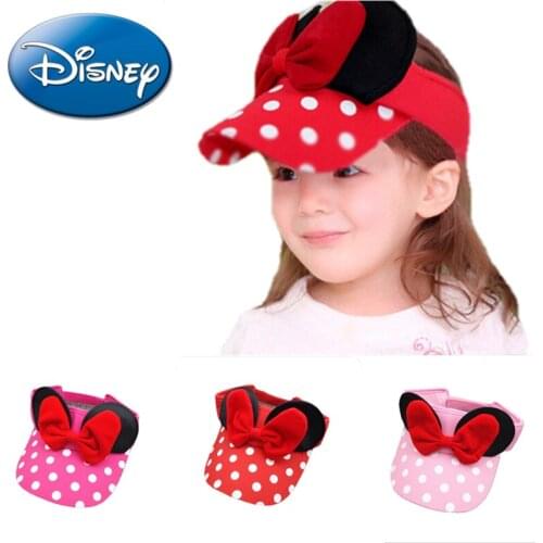 Disney Mickey Minnie Hat Kids Hat Bows Summer Children Girl Sun Hat Accessories Outdoor Sport Girls Baseball Cap Shipping Free