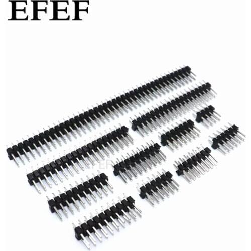 2.54mm Double Row Male 2~40P Breakaway PCB Board Pin Header Connector Strip Pinheader 2 * 2/3/4/6/8/10/12/15/20/40P For Arduino