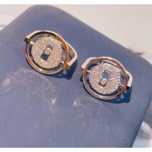 HIBRIDE Simple Design Round Rings for Women Wedding Cubic Zircon Adjustable Engagement Dubai Naija Bridal Finger Ring 2021 R-293