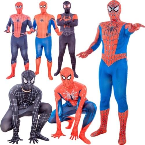 Adult Spider-Man Costume Peter Parker Cosplay Jumpsuit Men Halloween Carnival Superhero Costume