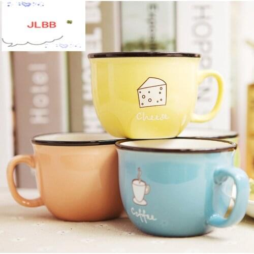 Candy Color Small Fresh Ceramic Coffee Mug Creative Coffee Cup Breakfast Milk Cup