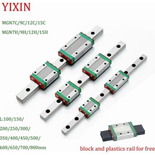 Linear Guide Rail MGN12 MGN9 MGN15 MGN7 CNC 3D Printer Parts Miniature Linear Guide Slide Carriage L100 350 400 500 600 800mm