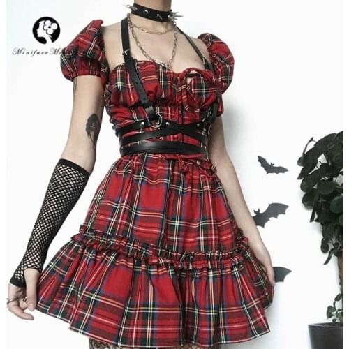 Модные платья в клетку Minifaceminigirl China At AliExpress