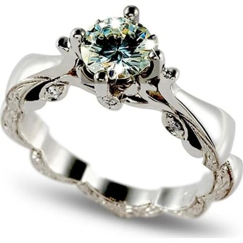 Fashion Women Ring Cubic Zirconia Crystal Ring For Women Wedding Bands Engagement Christmas Gift Lady Jewelry Accessories