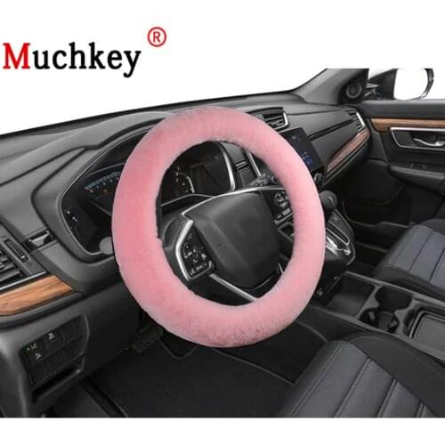 MUCHKEY Brand For Honda CR-V 2020 Wool Steering Wheel Cover With Luxury Warm Skin-Friendly Auto Interior Accessories