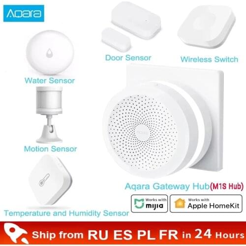 Xiaomi Aqara Smart Home Kits Gateway Hub M1S Zigbee Door Window Sensor Motion Wireless Switch Temperature Sensor Water Sensor
