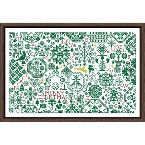 Merry Christmas cross stitch kits simple pattern aida fabric 18ct 14ct 11ct count white canvas cotton thread embroidery