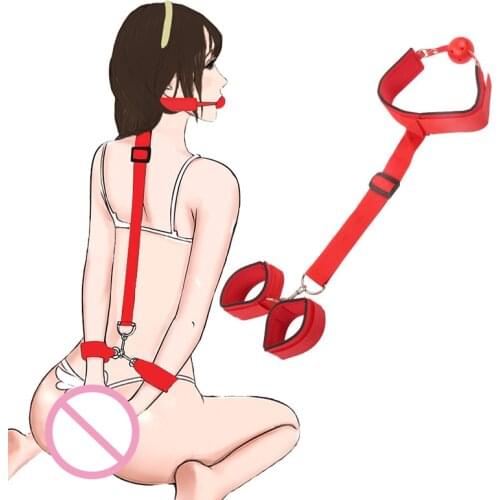 Bondage Handcuffs&Neck Pillow&Ankle Cuff BDSM Bondage Set Flirting Sex Toys For Woman Couple Slave Restraints Erotic Accessories