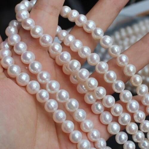 Natural Freshwater pearl 8mm/9mm Near Round beads 15inch per strand , For DIY Jewelry Making, pendant,necklace