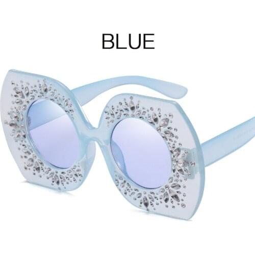 2020 New Luxury Oversized Sunglasses Women Rhinestones Vintage Sun Glasses Men Big Frame Butterfly Shades for Women Oculos UV400