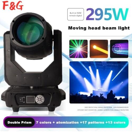 New Professional 295W Beam Moving Head Light With Focus Frost and Rainbow Lens Effect Strong Beam Spot Party Disco DJ Stage Ligh