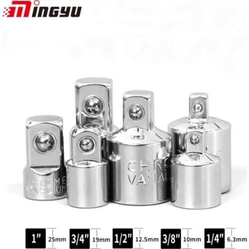 6PCS 1/4" 3/8" 1/2" Socket Wrench Adapter Ratchet Wrench Drive Adapter Hand Tools Chrome Vanadium Steel Sleeve Converter