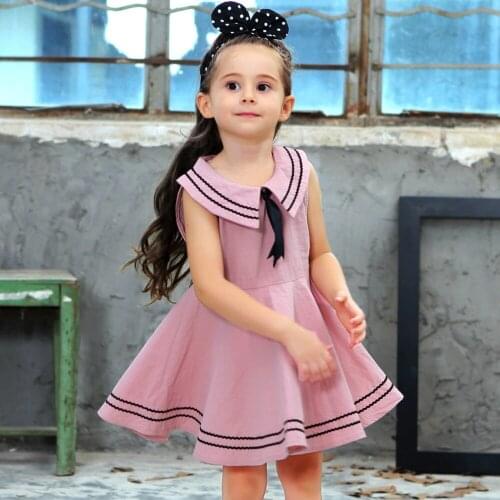 Little girls dresses summer 2020 kids girl princess dress cute solid cotton elegant children clothes size for 23 4 5 6 7 8 years
