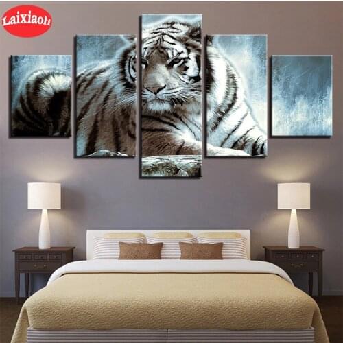 Full Square round drill Diamond painting Modern animal art, tiger Diamond embroidery Cross stitch resin office wall decor