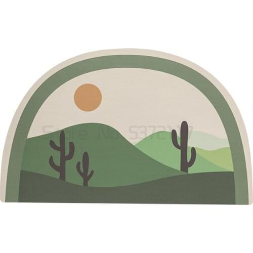 Diatom mud semi-circular water absorbing floor mat floor mat household quick drying bathroom anti-skid mat door cushion