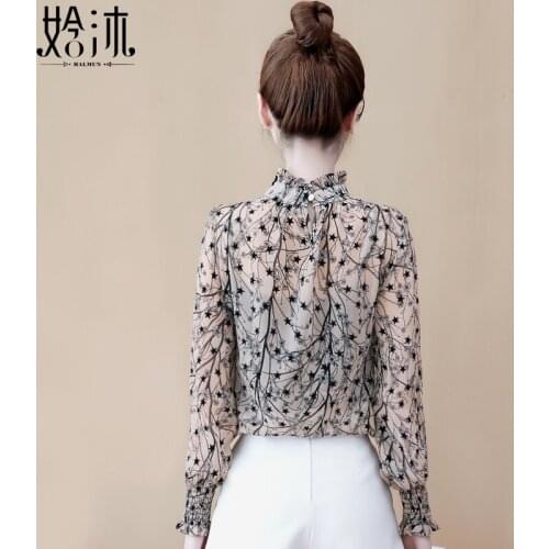 Bottoming chiffon shirt womens autumn and winter clothing 2019 new trend fashion temperament tops