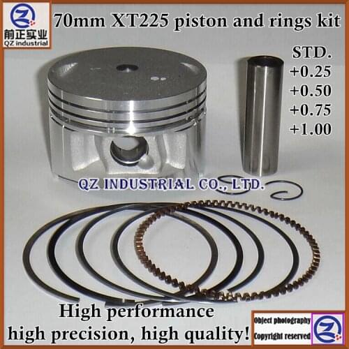 QZ industrial Free shipping high precision high performance for YAMAHA motorcycle engine parts XT225 piston and rings kit