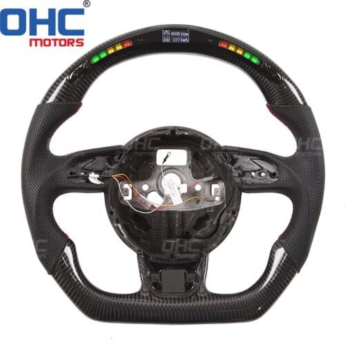 Real Carbon Fiber LED Steering Wheel compatible for Au-di A1 A2 A3 A4 A6 Q3 Q5 Q7 S3 S4 S5 S6 S7