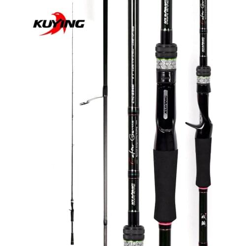 KUYING CULTER GAME 2.28m 2.37m 2.46m 2.49m Spinning Casting Fishing Lure Rod Fish Cane Stick Pole Carbon Medium light hard