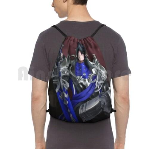 Final Fantasy Xiv-Ser Aymeric Backpack Drawstring Bag Riding Climbing Gym Bag Anime Manga Final Fantasy 14 14 Ffxiv Final