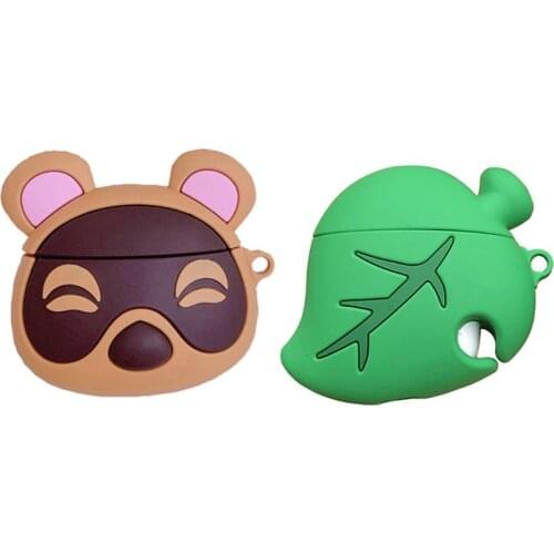 Bear Green Leaves Silicone Case Protective Cover Shell for Airpods 1/2 Bluetooth Earphones Headset Accessories