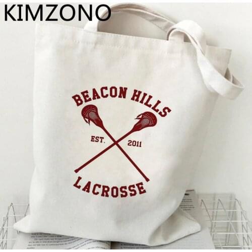 Teen Wolf shopping bag shopper bolsa recycle bag cotton jute bag grocery bag foldable fabric shoping sacola grab