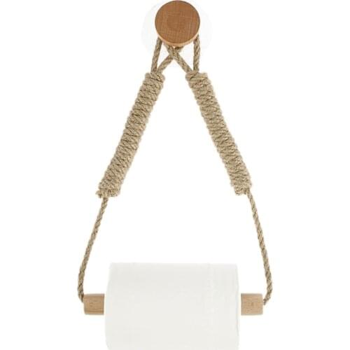 1pcs Vintage Towel Hanging Rope Toilet Paper Holder Kitchen Paper Rack Wall-Mounted Bathroom Toilet Paper Holder Storage Rack