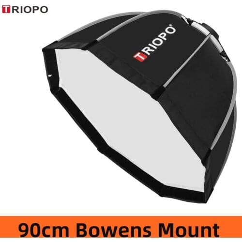TRIOPO 90cm Octagon Bowens Mount Softbox with grid Reflector Light Box for photography Studio Strobe Flash Light accessories