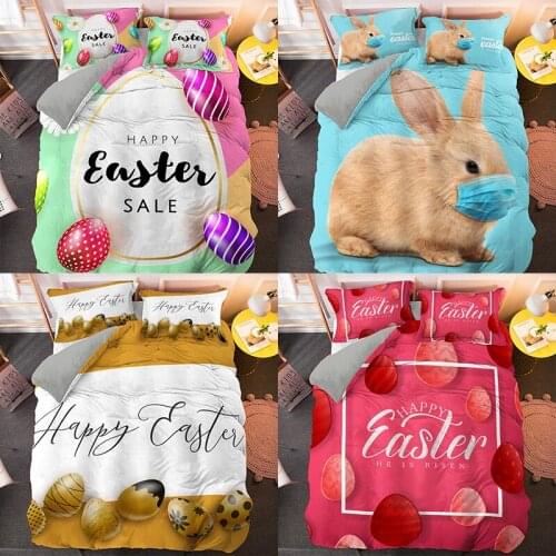 High Quality All Season Down 2/3 Pieces Set Easter Pattern Super Soft Bedding