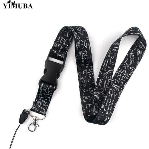 YIMUBA Simple Advanced Mathematical Formula Lanyards Keychain Holder ID Card Pass Hang Rope Lariat Lanyard Key Chain Math Lovers