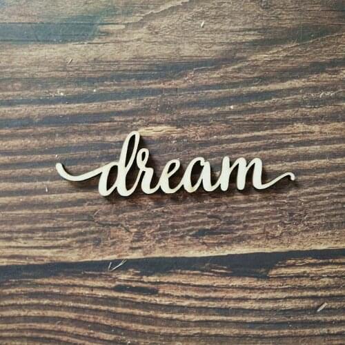 10pcs Dream Word Charlie Script Wood Sign Art Laser Cut Wooden Home Wedding Decor Art Room Dream Signs Gallery Wall Decor