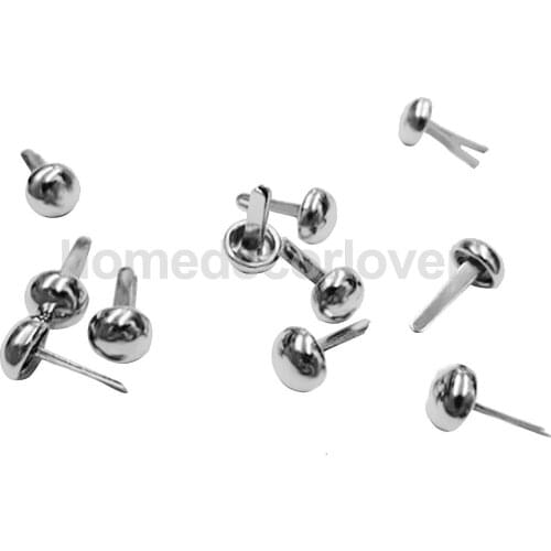 100pcs Punk Rivet Metal Studs Spots Spike Round Screw Craft DIY Decor Silver