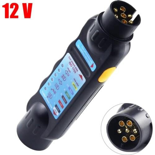 12V 7Pin European Truck Trailer Plug Socket Tester Durable Wiring Circuit Light Test Tool Diagnostic Tools Car Circuit Testing
