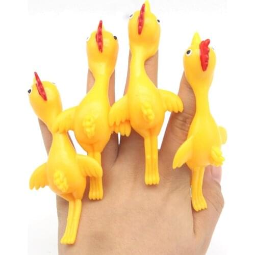 2Pcs/Set Catapult Launch Turkey Fun and Tricky Slingshot Chick Practice Chicken Elastic Flying Finger Birds Sticky Toys Random