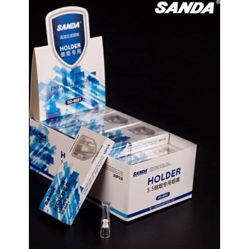 200 filters/lot Sanda 5.5MM fine smoke smoking Slim cigarette holder filter For Womens Slim Cigarette disposable sd8601