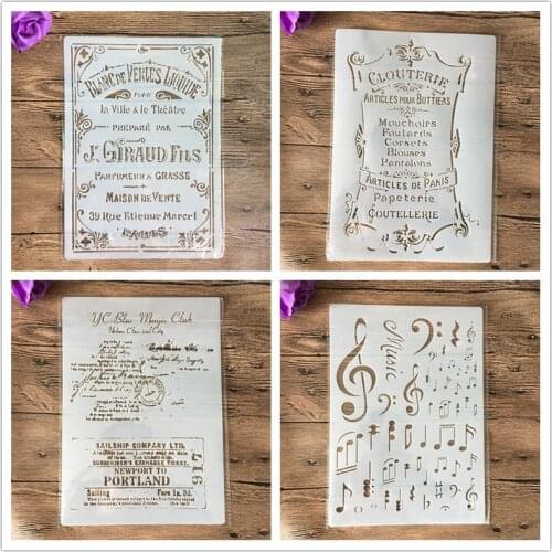 4pcs / set A4 Cake Mandala Stencils Painting Coloring Embossing Scrapbook Album Decorative Template cake stencil crafts books