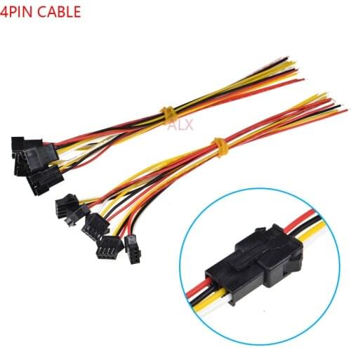 5Pairs 200MM JST SM CONNECTOR 4PIN PLUG CABLE MALE+FEMALE WIRE 4 PIN for led strip light Lamp tape Driver CCTV