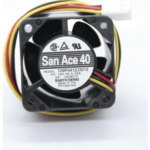 5pcs/Lots SANYO 109P0412J3013 4028 DC 12V 0.35A 40*40*28MM 4CM 3-wire Wind Speed Cooling Fan