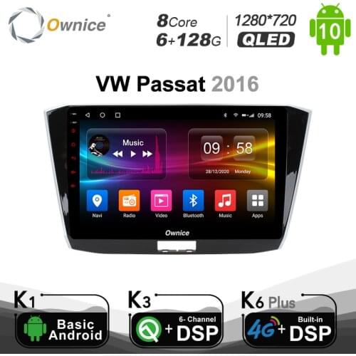 6G+128G Ownice Android 10.0 Octa Core Car Radio DVD Player GPS 1280*720 For Volkswagen PASSAT 2016 4G LTE DSP Optical SPDIF