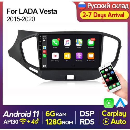 6G+128G Android 11 Carplay Auto For LADA Vesta Cross Sport 2015-2020 Car Radio Multimedia Video Player Navigation GPS IPS Screen