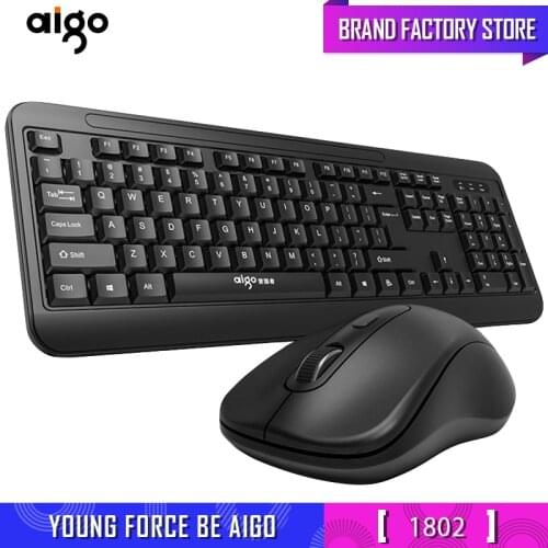 Aigo 2.4G Wireless Silent Keyboard and Mouse 104 keys gaming pc gamer Keyboard Mouse Combo Set For Notebook Laptop Desktop PC