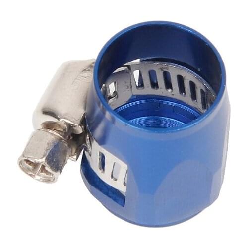AN6 6 AN Blue Hose End Finisher Aluminium Alloy Fuel Oil Water Pipe Clip Clamp