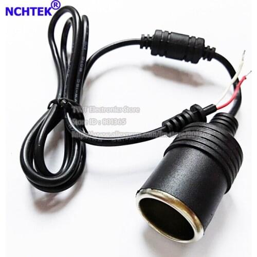 NCHTEK 12V Car Cigar Cigarette Lighter Female Socket Adapter Charger Cable with Magnetic Filter Ring 1.2M/Free shipping/1PC