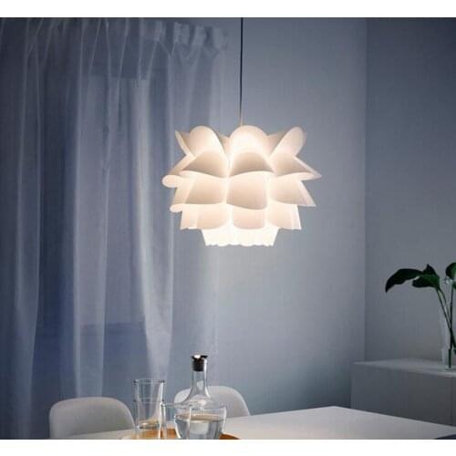 White Flower lighting Creative Nordic Black Iron PVC Pendant Light Simple For Living Room Bedroom Dining Room Corridor Home