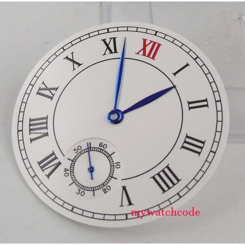 38.9mm white dial dial Roman numeral fit ETA 6498 ST3620 mens watch (Dial+hands)