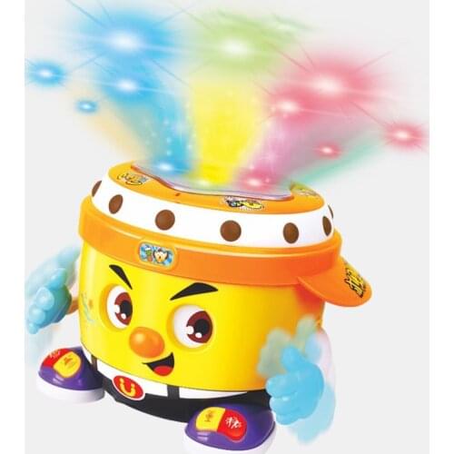 Baby Toy Musical Instrument Toys Multi-function Electric DJ Pat Drum With Light & Music Hand Drum Puzzle Toys For Children Gifts