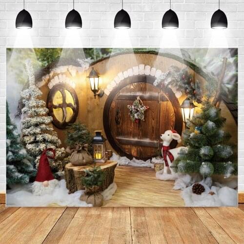 Christmas Winter Photo Background Christmas Tree Snow Fireplace Backdrop Happy New Year Backdrops Wood Gifts for Kids Photocall