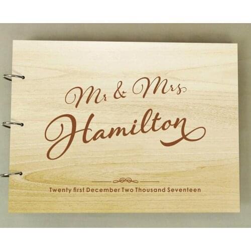 Rustic Wedding Guestbook, Wood Wedding Guest Book, Bridal Shower Gift Personalized Wooden Engraved Sign in Book, Custom Scrapboo
