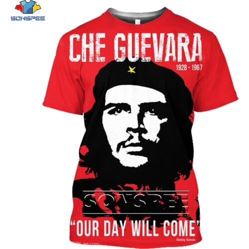 SONSPEE Che Guevara Graffiti T Shirt Men Women Custom 3d Print T-Shirt Summer Anime Streetwear Casual Oversized Tee Shirt Homme